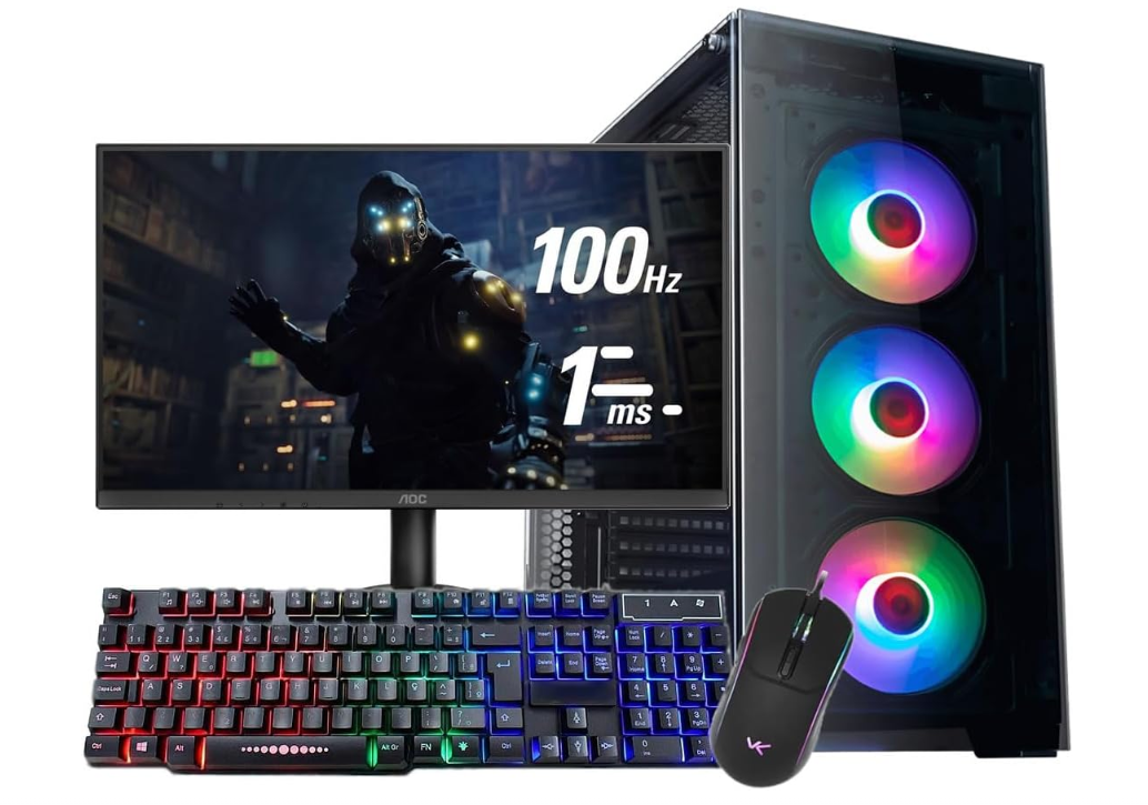 Pc Gamer Ryzen 5 5600gt 16Gb Ram Nvme 500gb Monitor 21,5 100Hz Teclado e Mouse Gamer